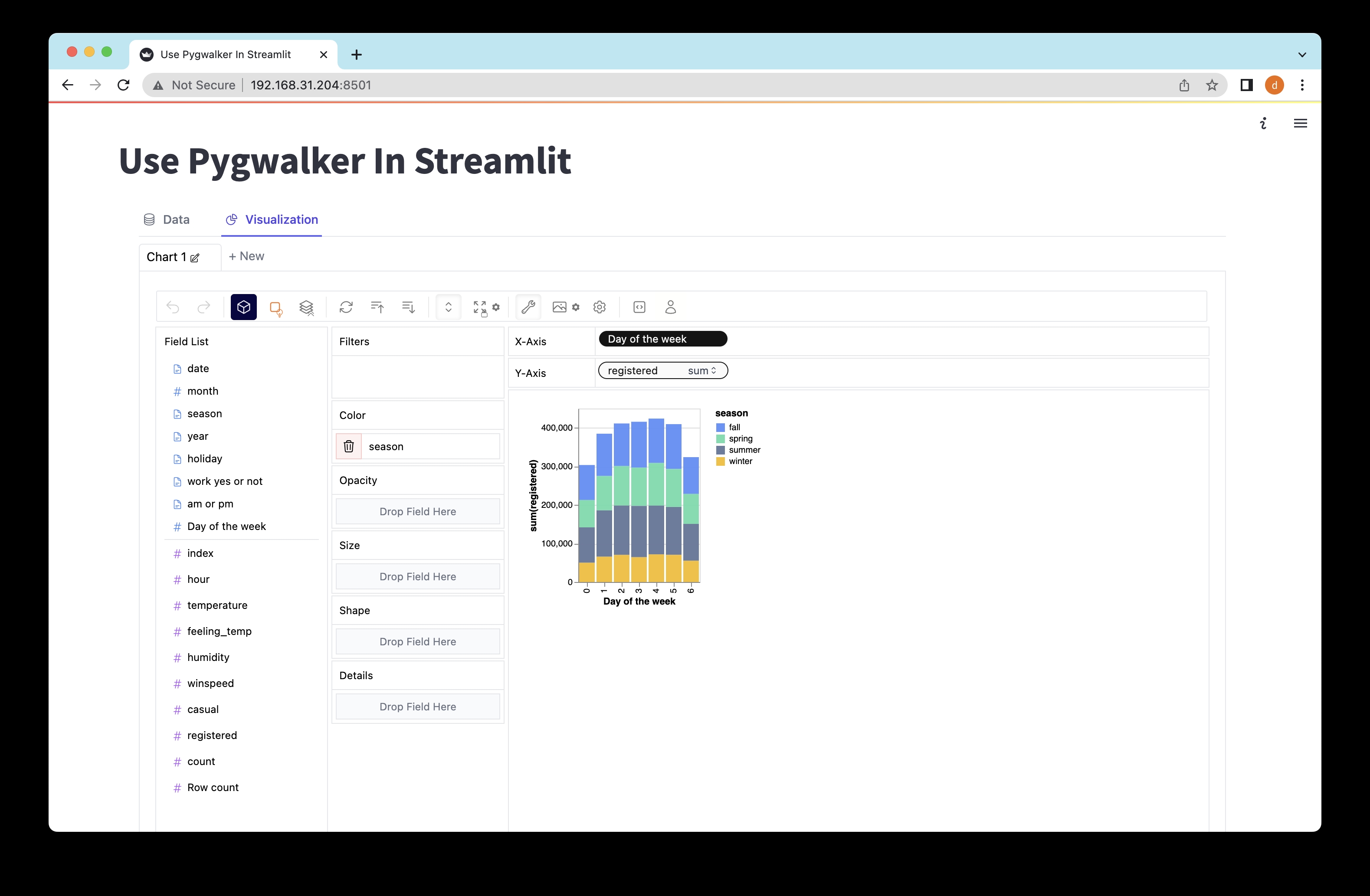 StreamlitアプリケーションにPyGWalkerを埋め込む